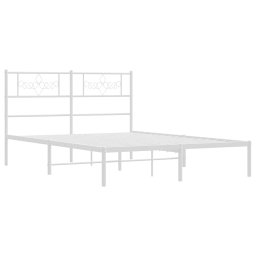 vidaXL Bedframe met hoofdbord metaal wit 120x190 cm
