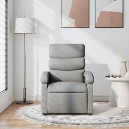 vidaXL Massagestoel verstelbaar stof lichtgrijs