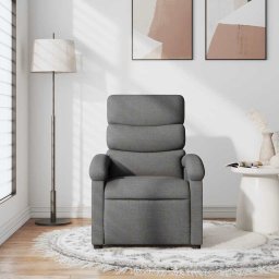 vidaXL Fauteuil verstelbaar stof donkergrijs
