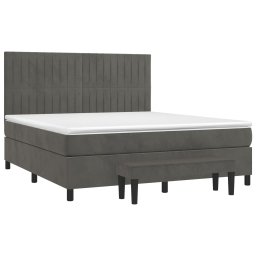vidaXL Boxspring met matras fluweel donkergrijs 160x200 cm