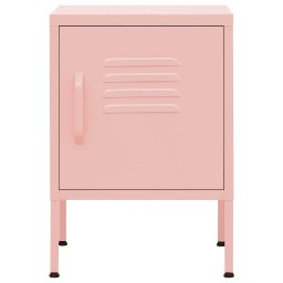 vidaXL Nachtkastje 35x35x51 cm staal roze