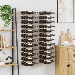 vidaXL Wijnrekken 2 st voor 36 flessen wandmontage ijzer wit