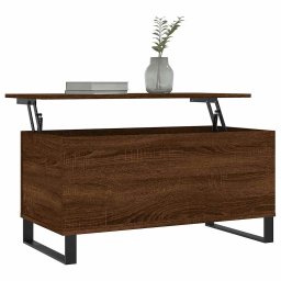vidaXL Salontafel 90x44,5x45 cm bewerkt hout bruin eikenkleur