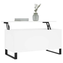 vidaXL Salontafel 90x44,5x45 cm bewerkt hout wit