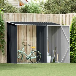 vidaXL Brandhoutschuur 245x98x159 cm gegalvaniseerd staal antraciet