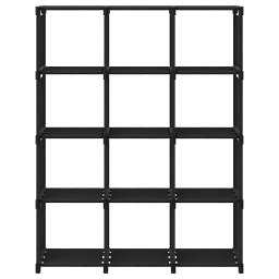vidaXL Kast met 12 vakken 103x30x141 cm stof zwart