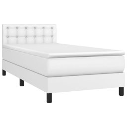 vidaXL Boxspring met matras kunstleer wit 80x200 cm