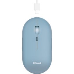 Trust Puck - Muis - Ultra dun - Oplaadbaar - Draadloos - Blauw