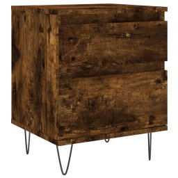 vidaXL Nachtkastjes 2 st 40x35x50 cm bewerkt hout gerookt eikenkleurig