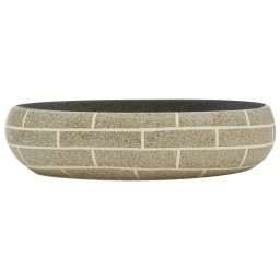 vidaXL Opzetwasbak ovaal 59x40x15 cm keramiek meerkleurig