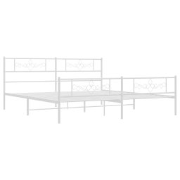vidaXL Bedframe met hoofd- en voeteneinde metaal wit 183x213 cm