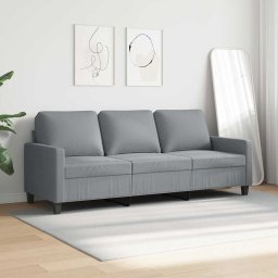 vidaXL Driezitsbank 180 cm stof lichtgrijs