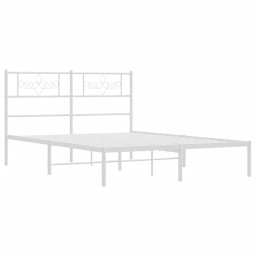vidaXL Bedframe met hoofdbord metaal wit 120x200 cm