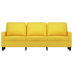 vidaXL Driezitsbank 180 cm stof lichtgeel