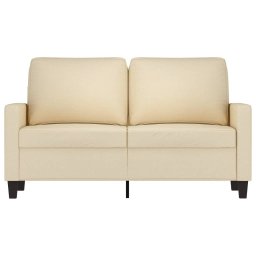 vidaXL Tweezitsbank 120 cm stof crèmekleurig
