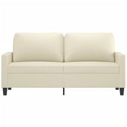 vidaXL Tweezitsbank 140 cm kunstleer crèmekleurig
