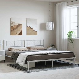 vidaXL Bedframe met hoofdbord metaal wit 183x213 cm