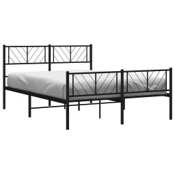 vidaXL Bedframe met hoofd- en voeteneinde metaal zwart 120x190 cm