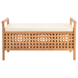vidaXL Opbergbankje 93x49x49 cm massief walnotenhout