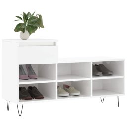 vidaXL Schoenenkast 102x36x60 cm bewerkt hout hoogglans wit