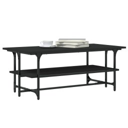 vidaXL Salontafel 100x50x40 cm bewerkt hout zwart eikenkleurig