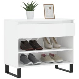 vidaXL Schoenenkast 70x36x60 cm bewerkt hout hoogglans wit
