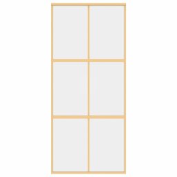vidaXL Schuifdeur 90x205 cm helder ESG-glas en aluminium goudkleurig
