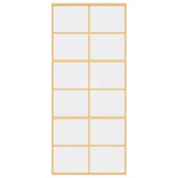 vidaXL Schuifdeur 90x205 cm helder ESG-glas en aluminium goudkleurig