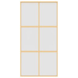 vidaXL Schuifdeur 102,5x205 cm mat ESG-glas en aluminium goudkleurig