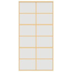 vidaXL Schuifdeur 102,5x205 cm mat ESG-glas en aluminium goudkleurig