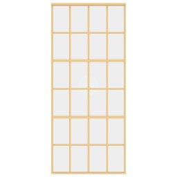vidaXL Schuifdeur 90x205 cm helder ESG-glas en aluminium goudkleurig
