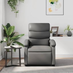 vidaXL Massagestoel verstelbaar kunstleer grijs