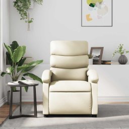 vidaXL Massagestoel verstelbaar kunstleer crème