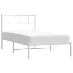 vidaXL Bedframe met hoofdbord metaal wit 90x200 cm