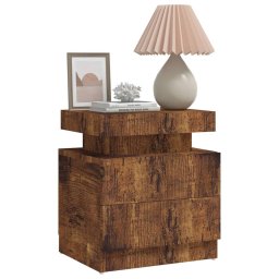 vidaXL Nachtkastje 45x35x52 cm bewerkt hout gerookt eikenkleurig