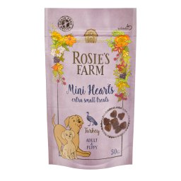 50g Puppy "Mini Hearts" Kalkoen Rosie's Farm Hondensnacks