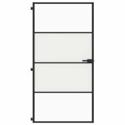 vidaXL Binnendeur smal 102,5x201,5 cm gehard glas en aluminium zwart