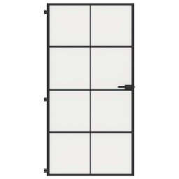vidaXL Binnendeur smal 102,5x201,5 cm gehard glas en aluminium zwart
