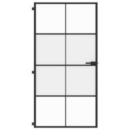 vidaXL Binnendeur smal 102,5x201,5 cm gehard glas en aluminium zwart