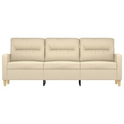 vidaXL Driezitsbank 180 cm stof crèmekleurig