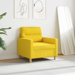 vidaXL Fauteuil 60 cm stof lichtgeel