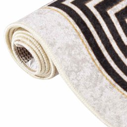 vidaXL Vloerkleed wasbaar 80x150 cm lichtbeige