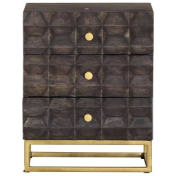 vidaXL Nachtkastje 40x30x50 cm massief mangohout zwart