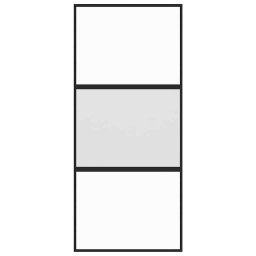 vidaXL Schuifdeur 90x205 cm gehard glas en aluminium zwart
