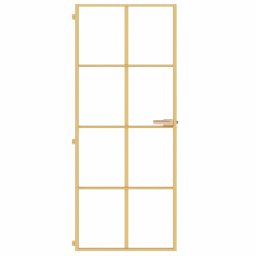 vidaXL Binnendeur smal 83x201,5 cm gehard glas en aluminium goudkleur