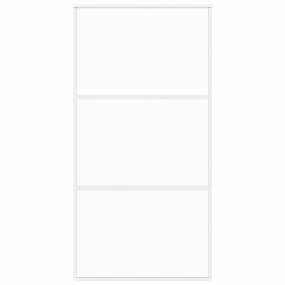 vidaXL Schuifdeur 102,5x205 cm gehard glas en aluminium wit