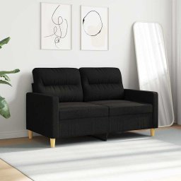 vidaXL Tweezitsbank 120 cm stof zwart