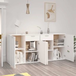 vidaXL Dressoir 160x36x75 cm bewerkt hout wit