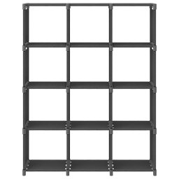 vidaXL Kast met 12 vakken 103x30x141 cm stof grijs