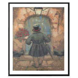 Grafix Diamond Painting Anton Pieck Man Met Rozen 40x50cm